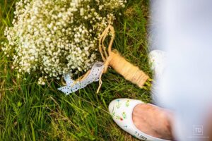 Svatební fotografie Anety a Jirky z boho svatby v Beskydech.